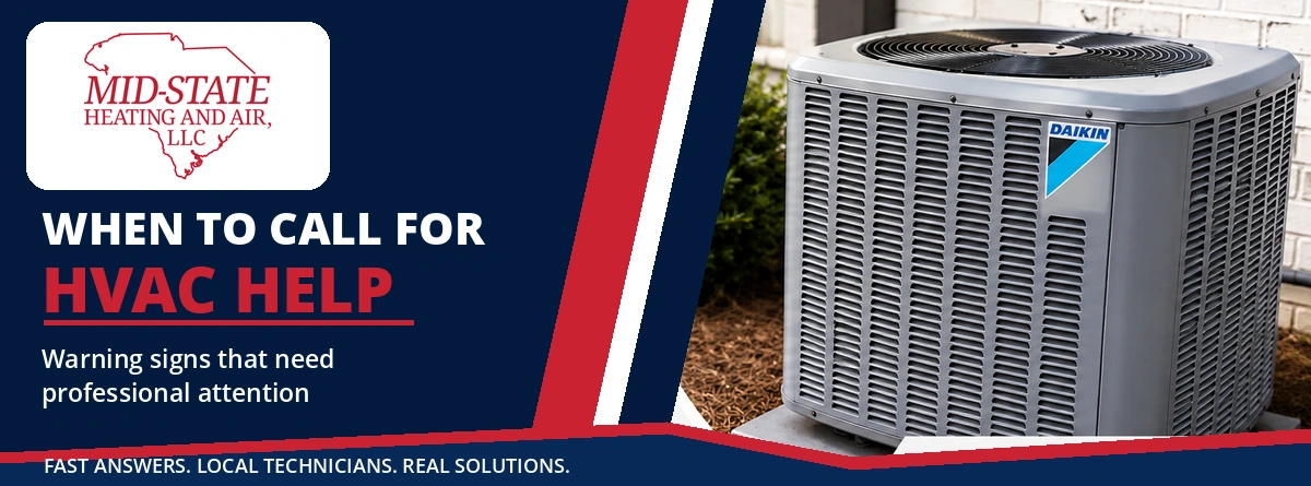 Mid-State Heating and Air, LLC service vehicle responding to an air conditioning problem