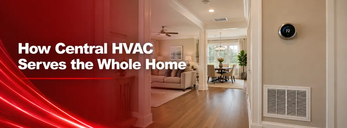 Central HVAC thermostat and supply vents in a South Carolina home