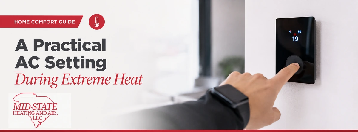 Home thermostat being adjusted during extreme heat