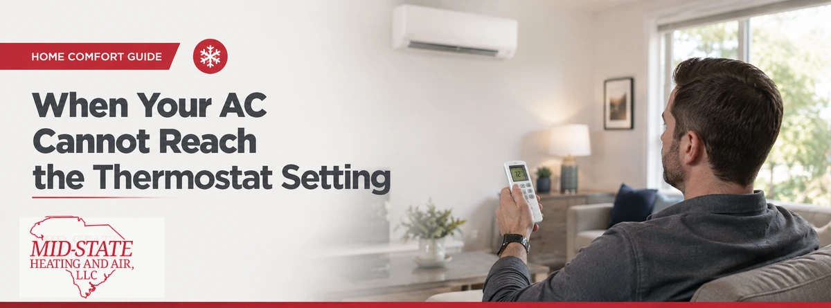 Air conditioner temperature control being adjusted inside a home